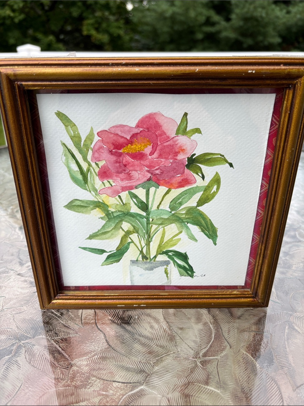 Watercolor Pink Flower Painting